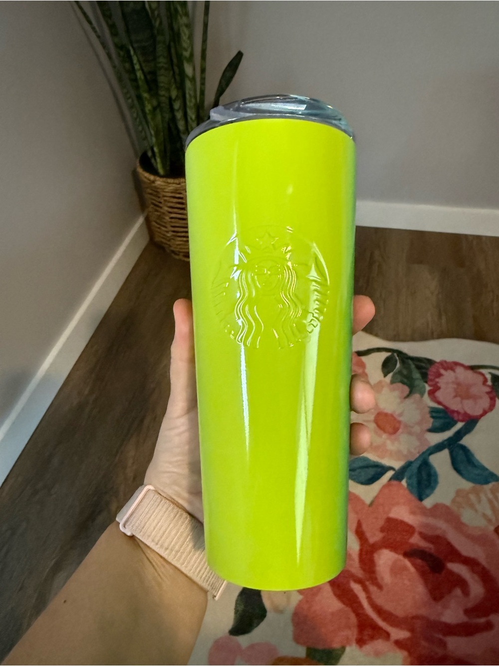 Like New Starbucks Neon Lime to Blue Ombré Stainless Steel Tumbler - 16 oz